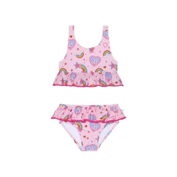 NWT Posh Peanut Barbie Star Power Girls Ruffled 2 Piece Tankini Set Size 2T - Picture 2 of 5